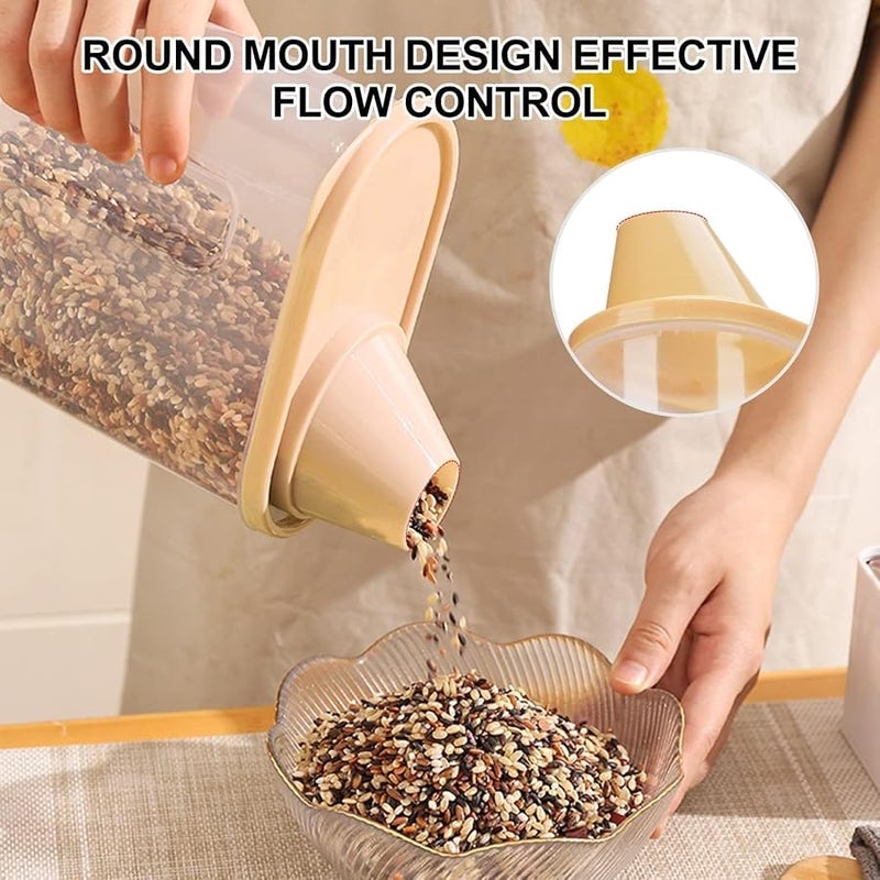 SKY TOUCH 4pcs Food Storage Containers, 2.5L Cereal Containers with Measuring Cup, Kitchen Pantry Airtight Plastic Storage Organizer, Food Grade and BPA Free, for Cereal, Dry Food, Flour and Sugar - Image 5