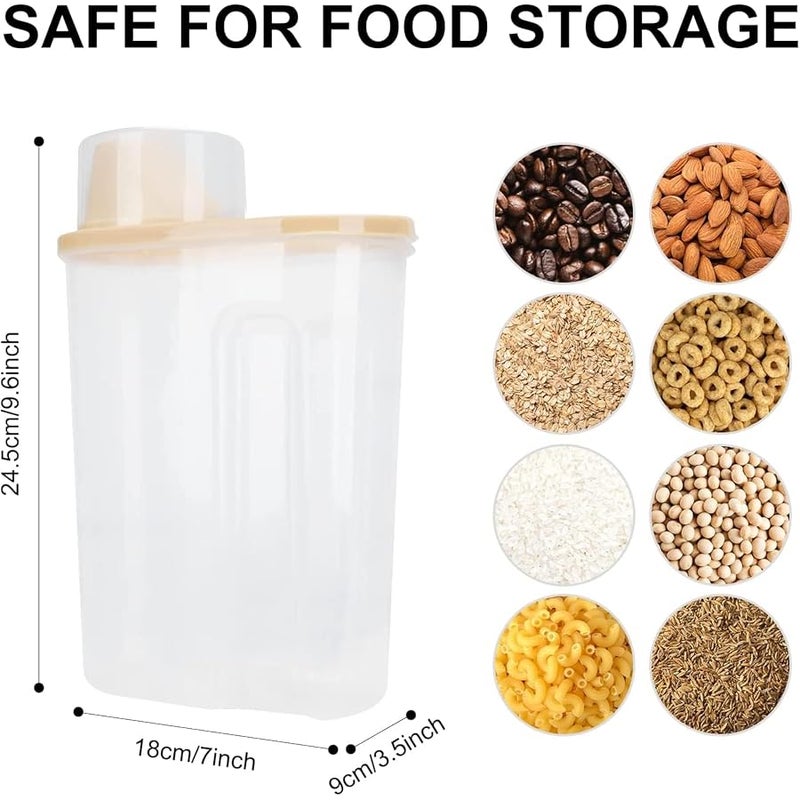 SKY TOUCH 4pcs Food Storage Containers, 2.5L Cereal Containers with Measuring Cup, Kitchen Pantry Airtight Plastic Storage Organizer, Food Grade and BPA Free, for Cereal, Dry Food, Flour and Sugar - Image 3