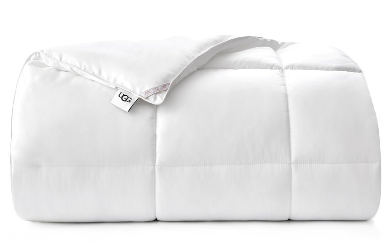 UGG Danielle FullQueen Comforter Duvet Insert Cooling Lightweight Down Alternative Hypoallergenic Washable Quilted Fluffy Comforter Blanket with Corner Tabs for Duvet Cover FullQueen Bright White