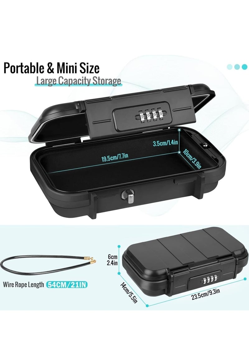 TRASSLE Portable Safe Box for Travel, Combination Security Case LockBox with Code, Waterproof Anti-Theft Mini Travel Safe Box with Removable Chain, Portable Lock Box for Car Hotel Personal Items Safe - Image 3
