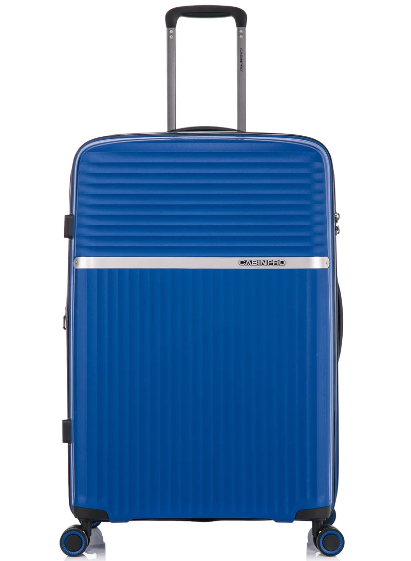 كابينبرو Light Weight PP Fashion Trolley Luggage Expandable Hard Case Large Checked Suitcase with Safe Zipper and 4 Quite 360° Double Spinner Wheels CP002 Sapphire Blue