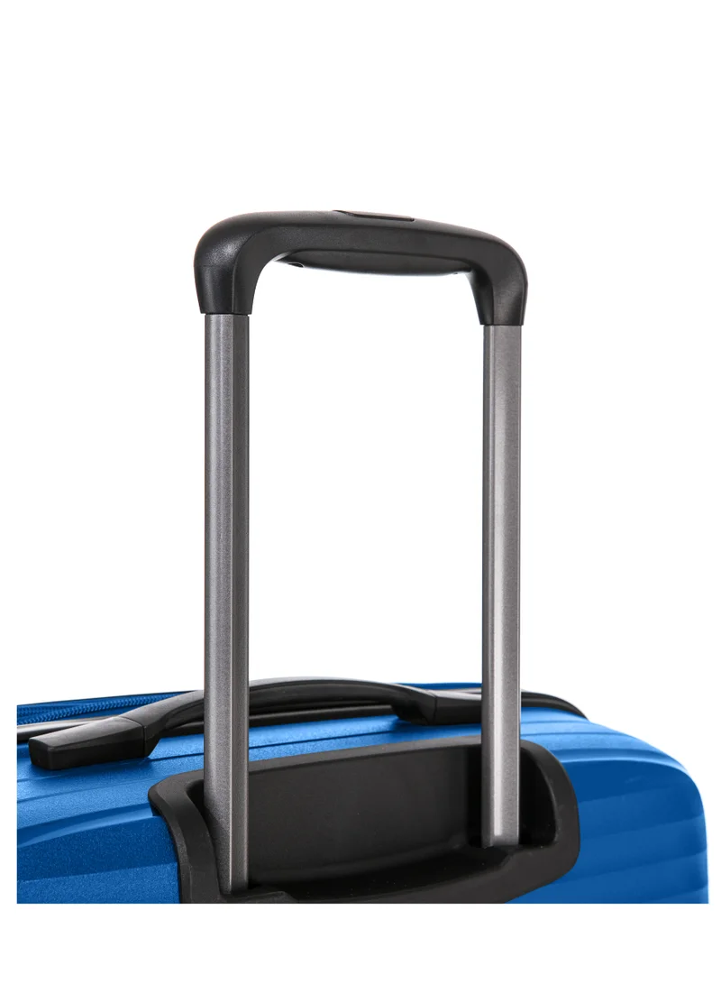 كابينبرو Light Weight PP Fashion Trolley Luggage Expandable Hard Case Large Checked Suitcase with Safe Zipper and 4 Quite 360° Double Spinner Wheels CP002 Sapphire Blue