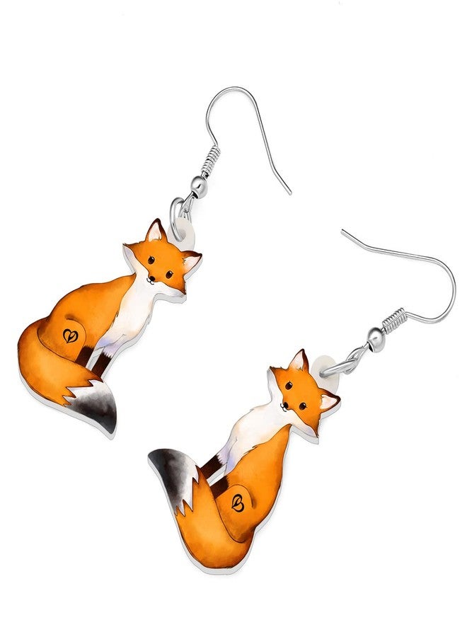 DUOWEI Cartoon Fox Earrings Foxes Dangle Cute Animals Jewelry Gifts for Women (Fox C) - Image 3
