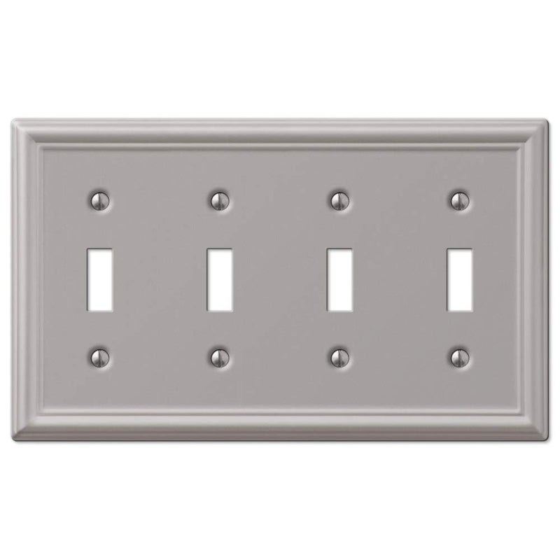 Amerelle 149T4BN Wallplate, Quad Toggle, Brushed Nickel - Image 4