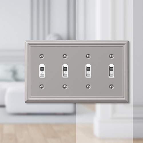 Amerelle 149T4BN Wallplate, Quad Toggle, Brushed Nickel - Image 3