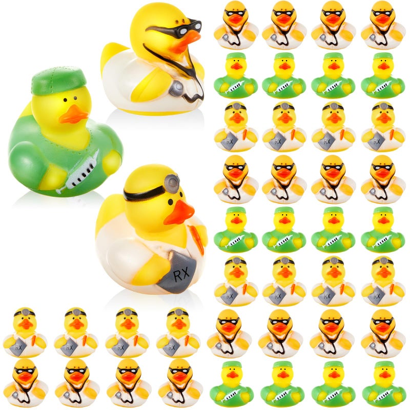 Deekin 24 Pcs Doctor Rubber Ducks Bulk 2 Inch Rubber Ducks Party Favor Decorations for Birthday Pool Party Occupation Cosplay - Image 3