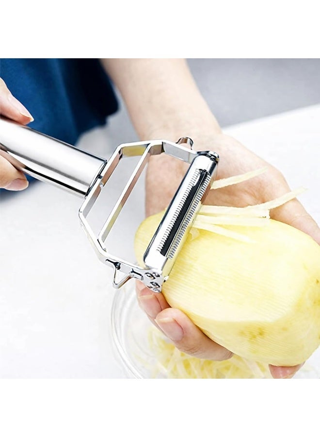 Lyaxm Vegetable Peeler Stainless Steel, Julienne Peeler, Stainless Steel Vegetable Julienne Cutter and Fruit Slicer, Dual Blade Multifunction Potato Peeler,Veggie Fruit Peeler, Apple Carrot Cucumber Peeler，Ultra Sharp Rotary Blade, Heavy Duty Ergonomic Handle - Image 4