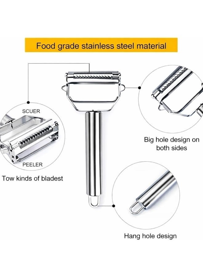 Lyaxm Vegetable Peeler Stainless Steel, Julienne Peeler, Stainless Steel Vegetable Julienne Cutter and Fruit Slicer, Dual Blade Multifunction Potato Peeler,Veggie Fruit Peeler, Apple Carrot Cucumber Peeler，Ultra Sharp Rotary Blade, Heavy Duty Ergonomic Handle - Image 3