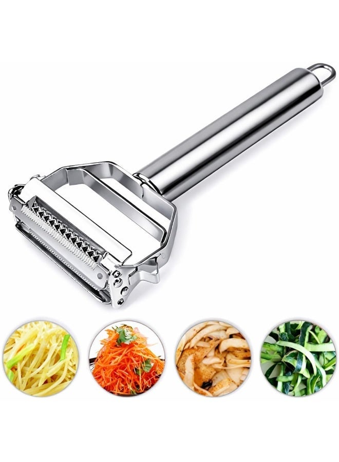 Lyaxm Vegetable Peeler Stainless Steel, Julienne Peeler, Stainless Steel Vegetable Julienne Cutter and Fruit Slicer, Dual Blade Multifunction Potato Peeler,Veggie Fruit Peeler, Apple Carrot Cucumber Peeler，Ultra Sharp Rotary Blade, Heavy Duty Ergonomic Handle - Image 5