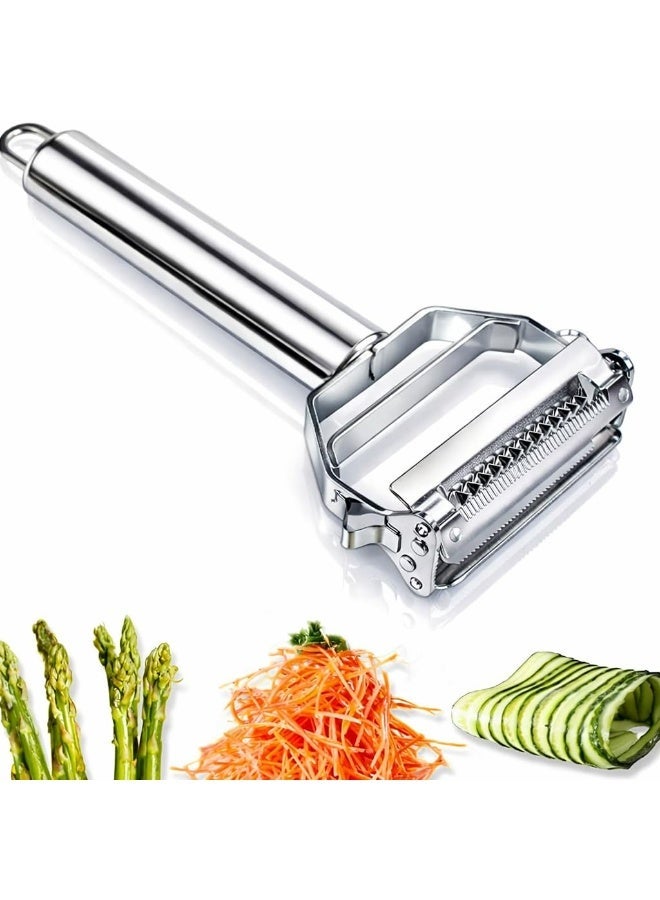 Lyaxm Vegetable Peeler Stainless Steel, Julienne Peeler, Stainless Steel Vegetable Julienne Cutter and Fruit Slicer, Dual Blade Multifunction Potato Peeler,Veggie Fruit Peeler, Apple Carrot Cucumber Peeler，Ultra Sharp Rotary Blade, Heavy Duty Ergonomic Handle - Image 1