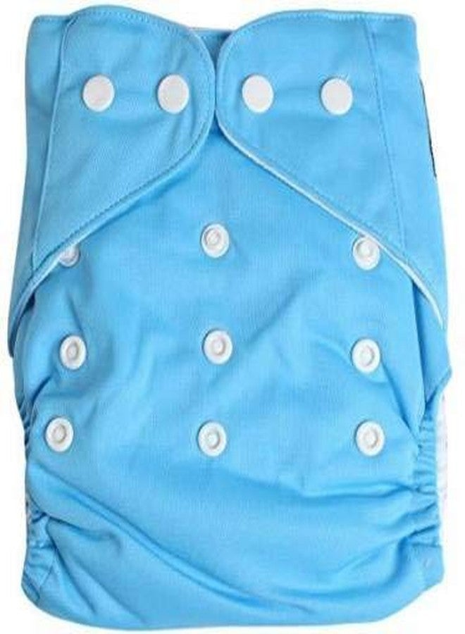 Crawl'in Combo of Reusable Baby Washable Cloth Diaper Nappies with Multi Layered Micro- Fibre Baby Insert Pads (Blue) (Assorted Colours) - Image 2