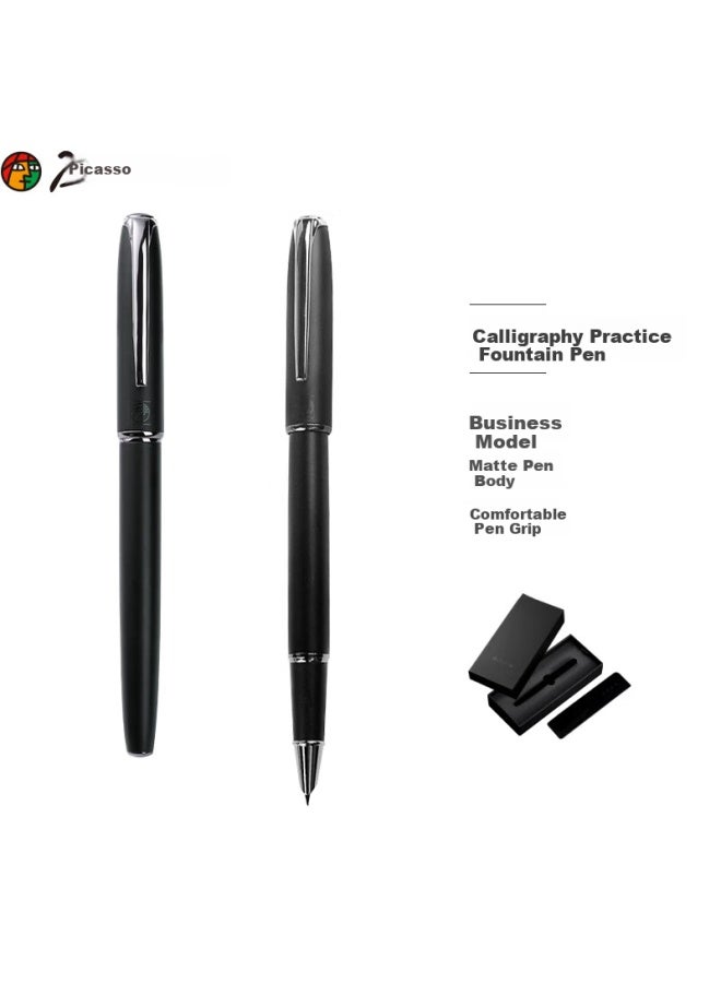 Pimio قلم حبر، قلم توقيع، مالي إضافي ناعم 0.38mm، هدية مكتب أعمال، ممارسة خط اليد للطلاب البالغين، هدية تخرج للرجال والنساء، سلسلة Malaga 916 رمادي مات - Image 1