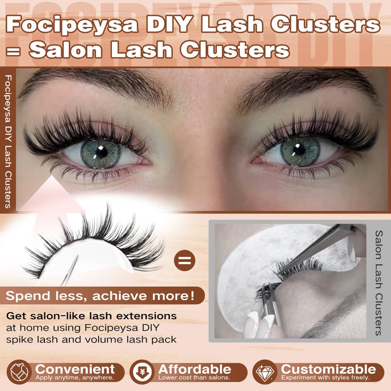 Focipeysa Manga Lash Clusters Wispy Eyelash Extensions 330Pcs Anime Lashes Extension Natural Eyelash Clusters 8-16mm Individual Eyelash Extension Bottom Lashes - Image 2