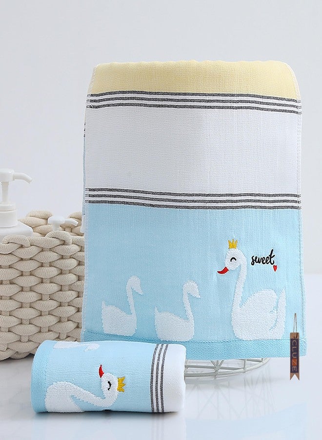CLUZE Cute Face Towel Set for Women Girls Baby Kids Super Soft Extra Absorbent 100% Cotton Handkerchief (25x25 cm) (Pink, Purple, Sky) (Pack of 12) - Image 4