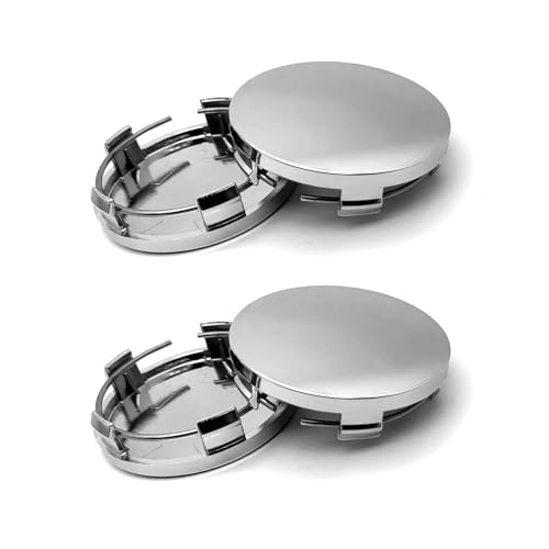 Tesnaao 4 PCS Car Wheel Center Hub Cover, 60MM/2.36In Outer Diameter and 56MM/2.2In Inner Diameter, Snap-in Vehicle Rim Hub Caps Accessories (Silver) - Image 1