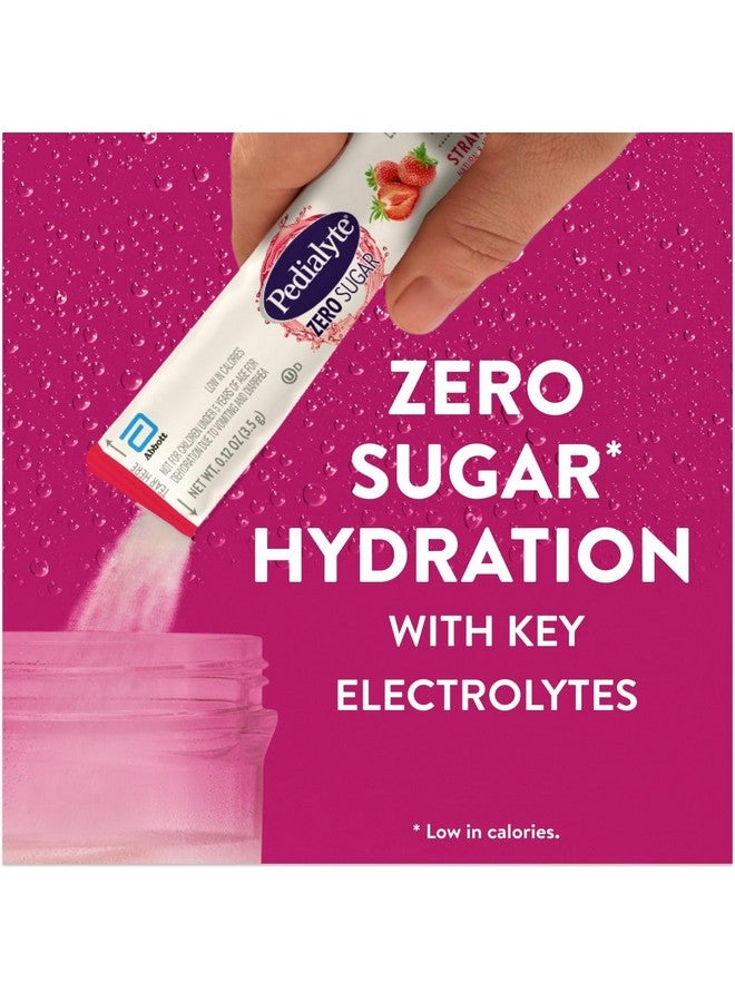 Pedialyte Electrolyte Drink Mix With Zero Sugar | Hydration With Key Electrolytes | Great Hydration Low in Calories | Strawberry, 8 Powder Packets - Image 2