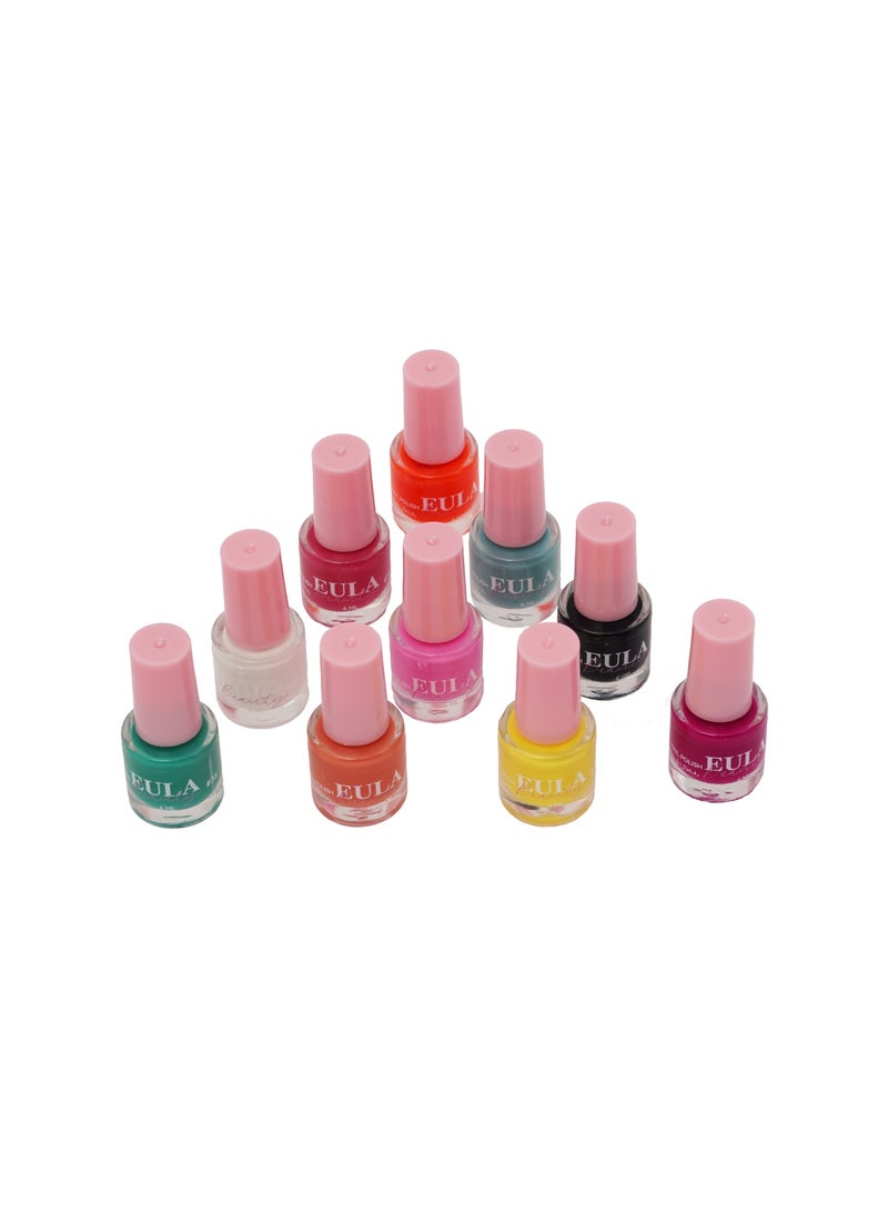 Eula مجموعة طلاء أظافر جميلة – 10 ألوان نيون زاهية | ألوان أظافر سريعة الجفاف وطويلة الأمد وعالية اللمعان | مجموعة مانيكير وباديكير مقاومة وغير سامة للنساء - Image 1