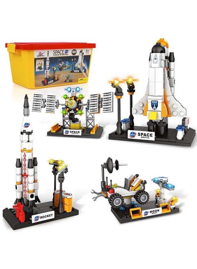 EP EXERCISE N PLAY City Space Exploration Toys, STEM Aerospace Building Kit Toy with Rocket, Space Shuttle, Moon Buggy, Satellite, Best Gifts for 6 7 8 9 10 11 12 Years Old Kids Boys Girls (455 Pieces)  - Image 1