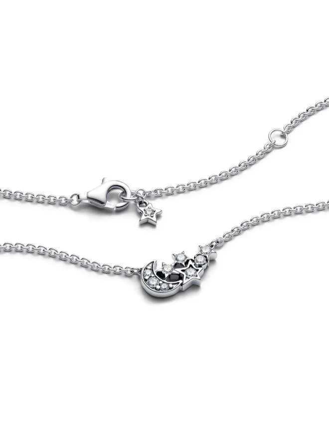 PANDORA  Sparkling Moon & Star Collier Necklace  | Best Price UAE
