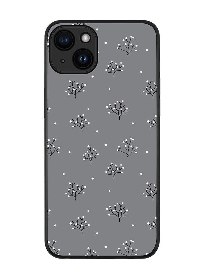 Stylizedd Cover for iPhone 15 Plus Case Rugged Black Slim fit Soft Flexible Anti Drop TPU Gel Thin Protective Phone Cases - Winter Splinter - Image 1