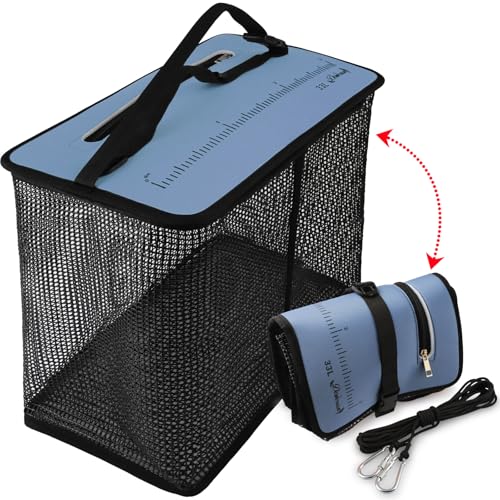 Dovesun Floating Fishing Basket Collapsible Fish Basket Portable Fishing Net QuickDrying Rubber Coated Fishing Bait Storage Cage 10 Gallons - Image 1