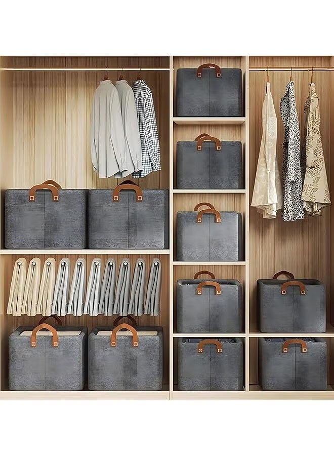 منظم ملابس مكون من قطعتين قابل للطي ومزود بأدراج مرئية مع نافذة شبكية ومقبض وصندوق أدراج قابل للغسل للملابس والقمصان والسراويل والألعاب والكتب (رمادي أو أبيض) - Image 2