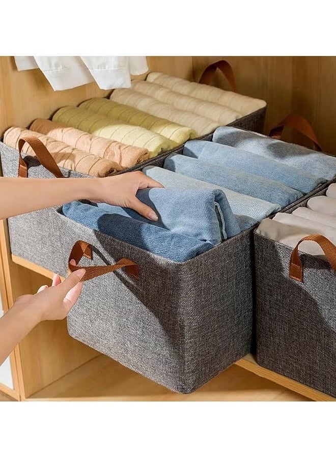 منظم ملابس مكون من قطعتين قابل للطي ومزود بأدراج مرئية مع نافذة شبكية ومقبض وصندوق أدراج قابل للغسل للملابس والقمصان والسراويل والألعاب والكتب (رمادي أو أبيض) - Image 5