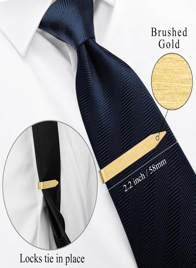 HAWSON Gold Tie Clip for Men, 2.2 Inch Skinny Tie Bar, Matte Brushed Minimalist Design Tie Pin, Secure Hold for Formal Suits, Wedding & Business Dad Gifts - Image 4