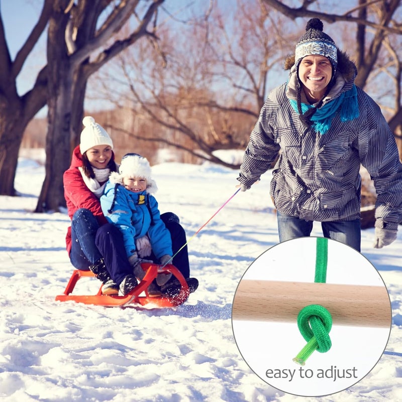 Adjustable Sled Tow Belt Wooden Handle for Snowmobile Towing and for Skiing and Sports Activities - Image 3