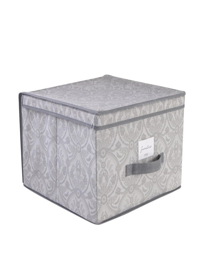 Laura Ashley Non-Woven Jumbo Storage Box, Dimensions: L16 x W16 x H10, Collapsible, Durable, Home Organization, Closet Storage, Grey - Image 3