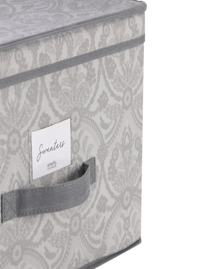 Laura Ashley Non-Woven Jumbo Storage Box, Dimensions: L16 x W16 x H10, Collapsible, Durable, Home Organization, Closet Storage, Grey - Image 4