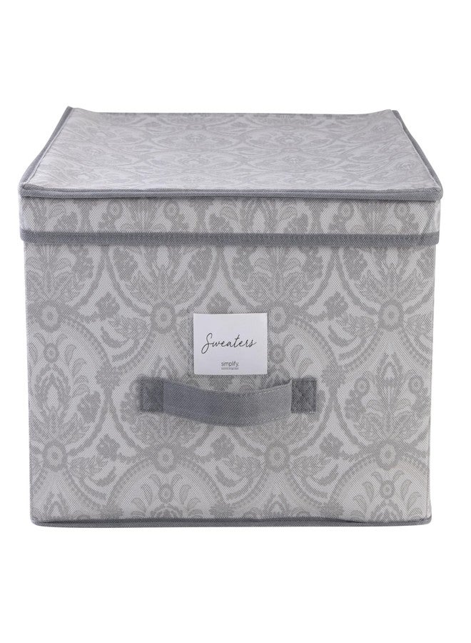 Laura Ashley Non-Woven Jumbo Storage Box, Dimensions: L16 x W16 x H10, Collapsible, Durable, Home Organization, Closet Storage, Grey - Image 1