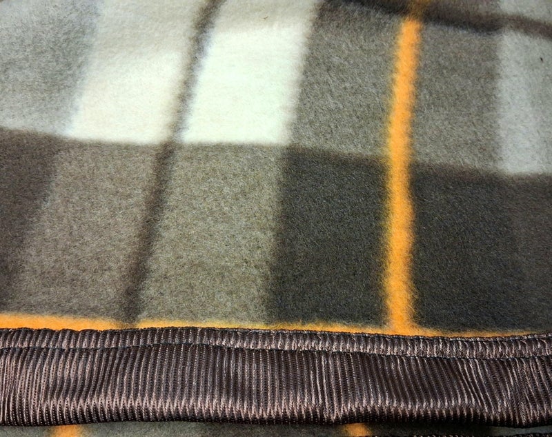 CHANDRAVATI Modern Check Polar Fleece All Season Blanket Single Bed with || Satan Border || 500 TC || Heavy Quality || (CK- Brown, 60x90) - Image 4