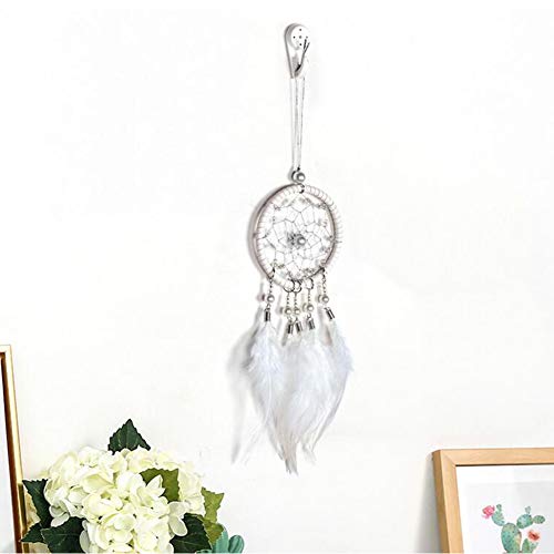 Malicosmile Dream Catchers for Cars Rear View Mirror, Small White Feather Dream Catcher Wall Hanging Decorations Car Charm Ornament - Image 4