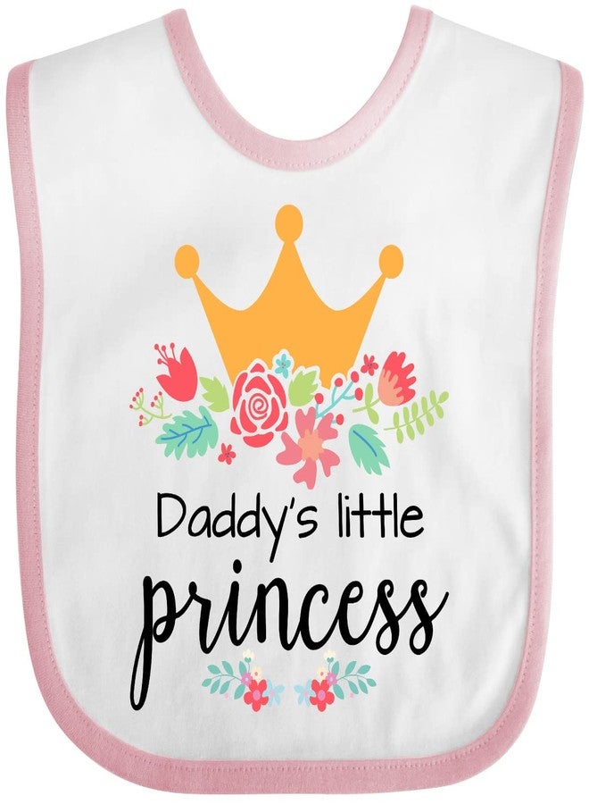 inktastic Daddy's Little Princess Baby Bib White and Pink 3ff6d - Image 1