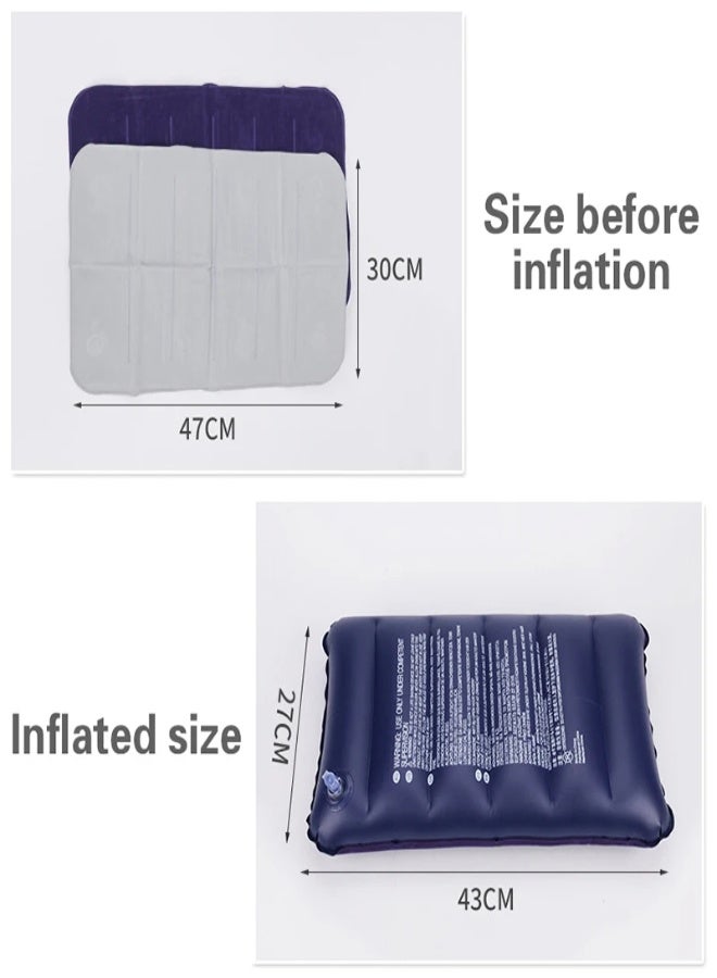 AROAQ 47x30cm Air Cushion Pillows Outdoor Camping Sleep Cushion Portable Folding Square Inflatable Pillows Ultralight Travel Backrest , Gray - Image 5