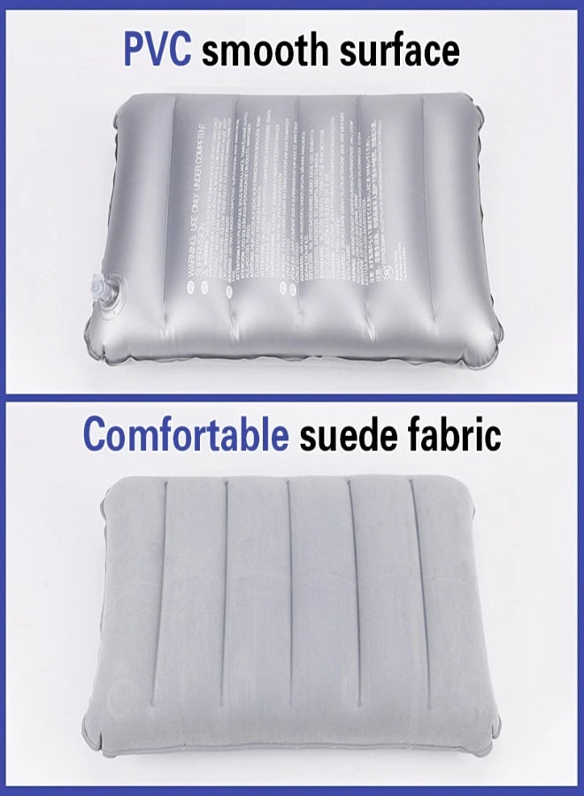 AROAQ 47x30cm Air Cushion Pillows Outdoor Camping Sleep Cushion Portable Folding Square Inflatable Pillows Ultralight Travel Backrest , Gray - Image 3