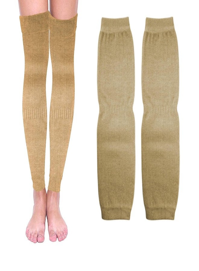 بوكسو جوارب بوكسو الشتوية الدافئة الطويلة فوق الركبة بدون قدمين، زوج واحد، للجنسين - Image 5