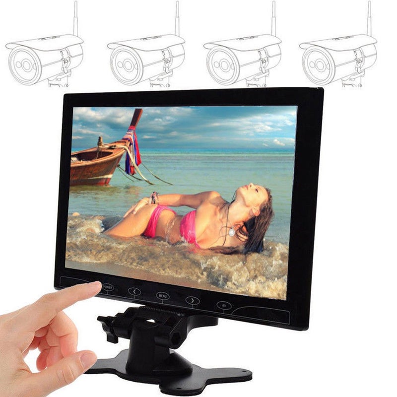 SallyBestÂ® 10.1 Inch Ultra Thin 16:9 HD 1024 * 600 Color TFT LCD Display Headrest Monitor Touch Button Monitor Screen with AV HDMI VGA Video Input - Image 1