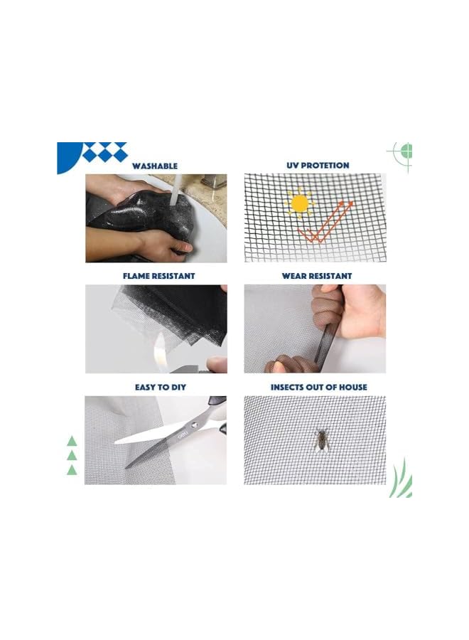 The Bros Windows Screen and Screen Door Replacement, 48"x98" Durable Fiberglass Screen Mesh- Window Screen & Sliding Screen Door Repair for Patio and Windows(1 Pack,Grey)  - Image 5