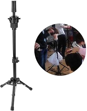 AYNEFY Hairdressing Tripod Stand 23 in Hairdressing Training Head Holder Salon Model Mannequin Head Tripod Stand Black - Image 2