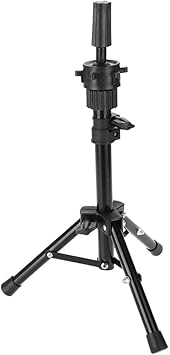 AYNEFY Hairdressing Tripod Stand 23 in Hairdressing Training Head Holder Salon Model Mannequin Head Tripod Stand Black - Image 1