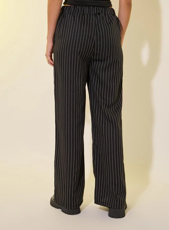 Take Two Stripe Mid Rise Straight Fit Pants