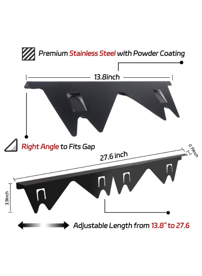 general Stainless Steel Stove Gap Covers (2 Pack), Stove Gap Filler, Stove Counter Gap Guards for Kitchen, Range Trim Kit, Easy Clean with Heat Resistant, Adjustable Length 13.8” to 27.6”, Width 0.79" - Image 2