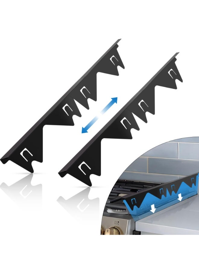 general Stainless Steel Stove Gap Covers (2 Pack), Stove Gap Filler, Stove Counter Gap Guards for Kitchen, Range Trim Kit, Easy Clean with Heat Resistant, Adjustable Length 13.8” to 27.6”, Width 0.79" - Image 1