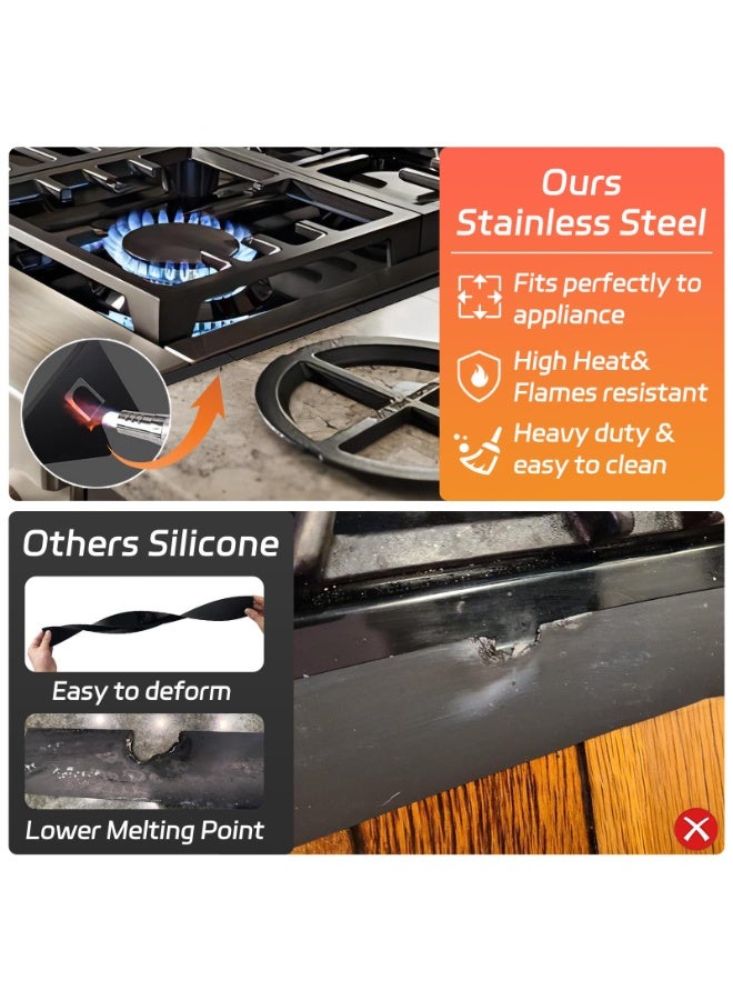 general Stainless Steel Stove Gap Covers (2 Pack), Stove Gap Filler, Stove Counter Gap Guards for Kitchen, Range Trim Kit, Easy Clean with Heat Resistant, Adjustable Length 13.8” to 27.6”, Width 0.79" - Image 3