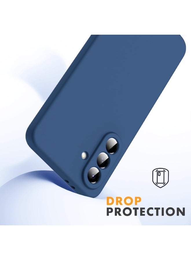 Muzz Case Compatible with Samsung Galaxy M56 5G / F56 5G, Liquid Gel Rubber Bumper Case with Soft Microfiber Lining Cushion Slim Hard Shell Shockproof Protective Cover for Samsung Galaxy M56 (Blue) - Image 2