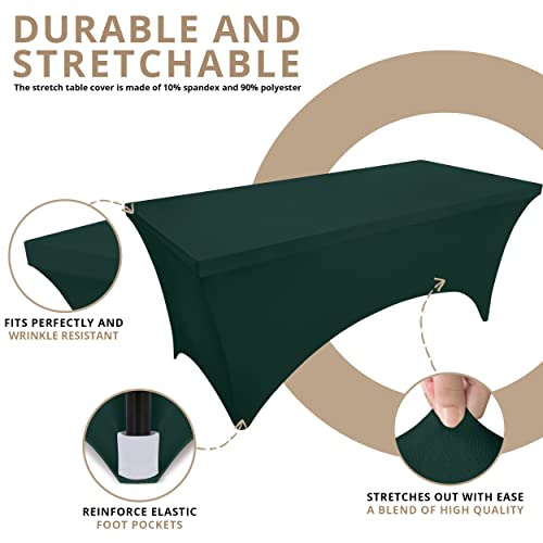 Utopia Kitchen Spandex Tablecloth 2 Pack [6FT, Hunter Green] Tight, Fitted, Washable and Wrinkle Resistant Stretch Rectangular Patio Table Cover for Event, Wedding & Parties [72Lx30Wx30H Inch] - Image 5