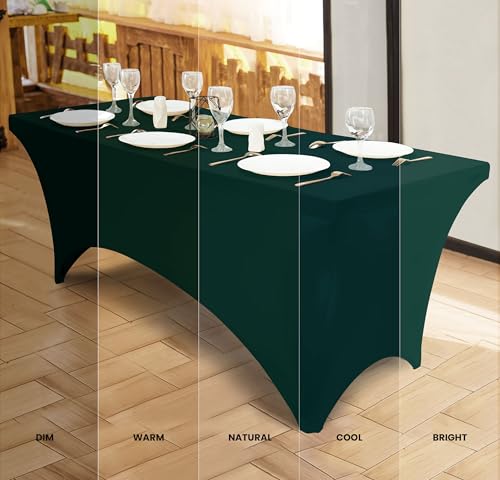 Utopia Kitchen Spandex Tablecloth 2 Pack [6FT, Hunter Green] Tight, Fitted, Washable and Wrinkle Resistant Stretch Rectangular Patio Table Cover for Event, Wedding & Parties [72Lx30Wx30H Inch] - Image 4