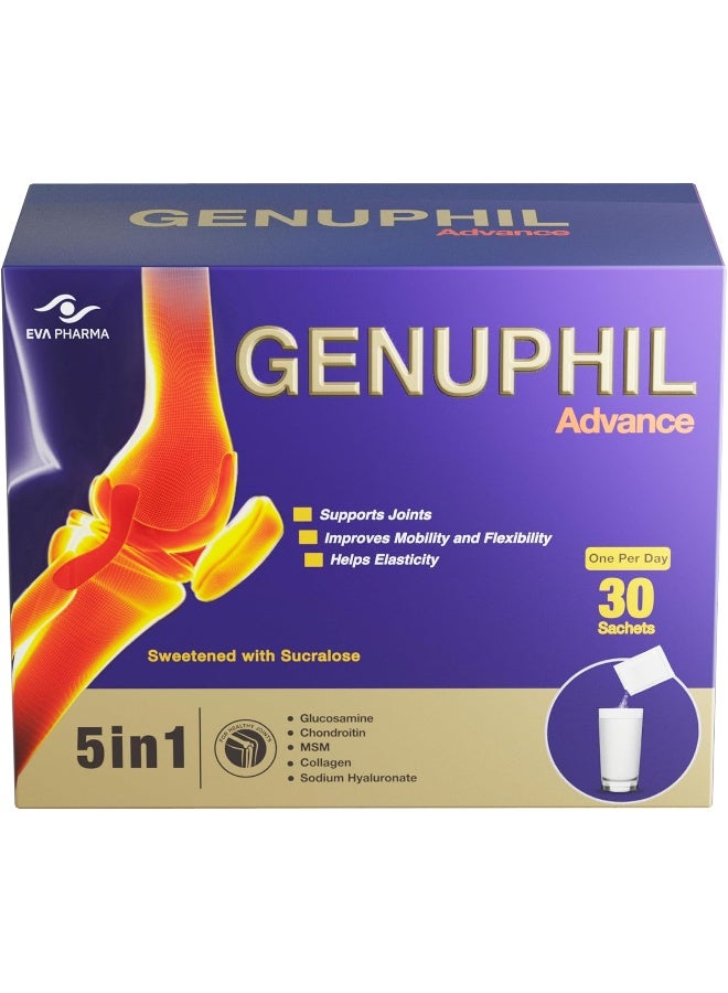 Eva Pharma Genuphil Advance 5-in-1 Joint Support Sachets - Image 2